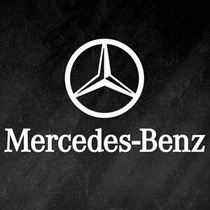 Drevená 3D nálepka - Mercedes-Benz, Biela