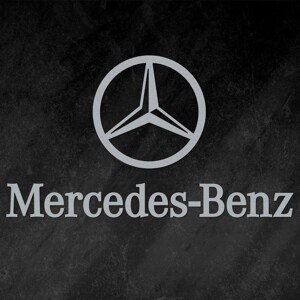 Drevená 3D nálepka - Mercedes-Benz, Strieborná