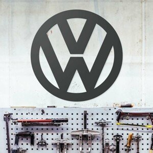 Drevený obraz - Znak loga Volkswagen, Antracitovo-šedá