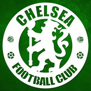 Drevené logo na stenu - Chelsea FC, Biela