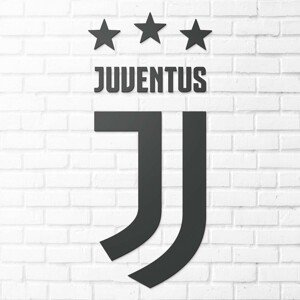 Drevené logo futbalového klubu - Juventus, Antracitovo-šedá
