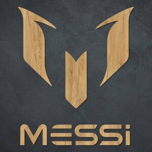 Drevené logo futbalistu - Messi, Dub zlatý