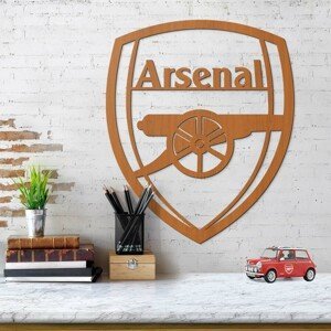 Logo futbalového klubu z dreva - Arsenal, Čerešňa