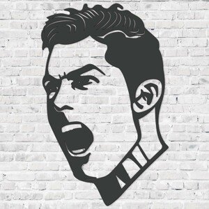 Drevený obraz - Cristiano Ronaldo, Antracitovo-šedá