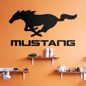 Drevený znak auta - Logo Mustang