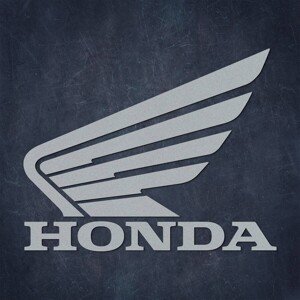 Drevené 3D logo motorky na stenu - Honda, Strieborná