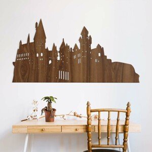Drevený obraz z Harryho Pottera - Rokfort, Orech