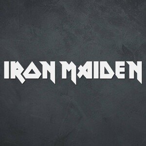 Drevené logo - Iron Maiden, Biela