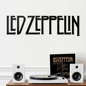 Drevený obraz - Logo Led Zeppelin, Čierna
