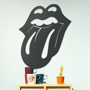 Drevený znak na stenu - The Rolling Stones, Antracitovo-šedá