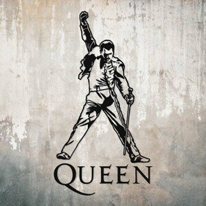 Drevený obraz Queen - Freddie Mercury, Čierna