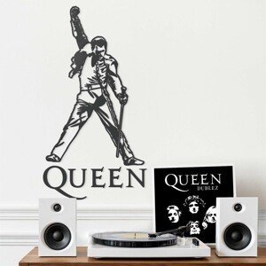 Drevený obraz Queen - Freddie Mercury, Antracitovo-šedá