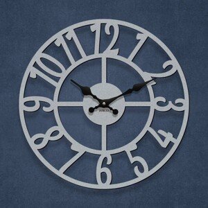 Veľké nástenné hodiny - Vintage, Strieborná