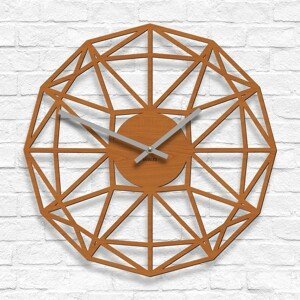 Polygonálne drevené hodiny na stenu, Čerešňa