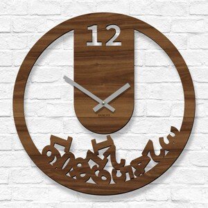 Vtipné drevené hodiny - Gravitácia, Orech
