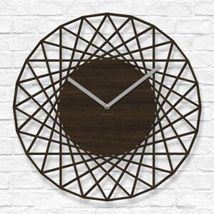 Dizajnové hodiny na stenu - Geometra, Wenge