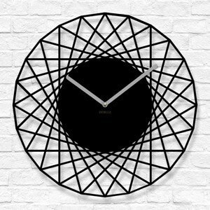 Dizajnové hodiny na stenu - Geometra, Čierna