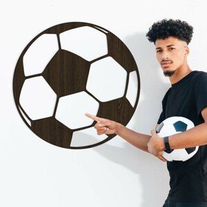 Drevený 3D obraz - Futbalová lopta, Wenge