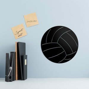 Vyrezávaný obraz z dreva - Volejbalová lopta, Čierna