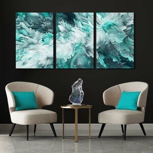 Drevený abstraktný obraz - Mrazivé vlny