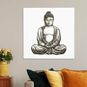 3D drevený gravírovaný obraz na stenu - Buddha