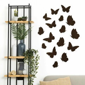 Drevená nálepka - Motýle na stenu 8 ks