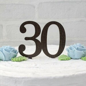 3D drevené číslo na tortu 30