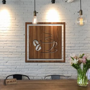 Drevená dekorácia do kuchyne - Káva