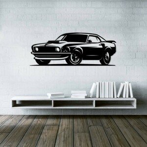 Drevený obraz auta na stenu - Ford Mustang
