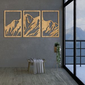 Viacdielny drevený obraz na stenu - Hory