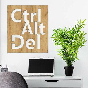 Drevený obraz do kancelárie - Ctrl Alt Del