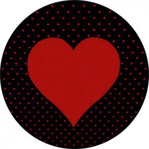 Detský koberec Bambi srdce kruh červený