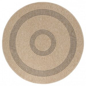 Šnúrkový koberec Comilla béž-antracit, kruh