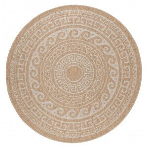 Šnúrkový koberec Comilla ornament béž, kruh