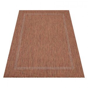 Šnúrkový koberec Relax ramka tehlový