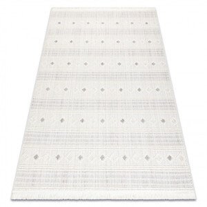 Šnúrkový koberec NANO FH69A Romby bielo - sivý