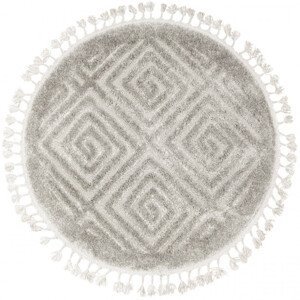Koberec Berber 7061 3D kruh svetlosivý