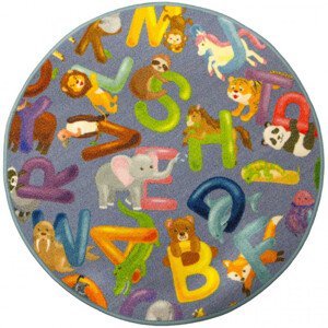 Detský koberec Alfabet 19 sivý kruh