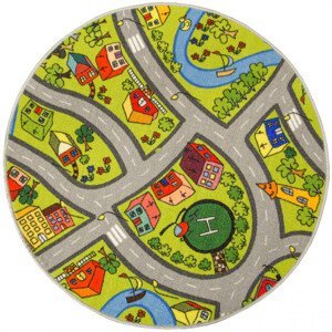 Detský koberec Uličky 12 zelený kruh