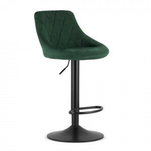 Set dvoch barových stoličiek KAST - zamat / zelené (čierna noha) 2ks