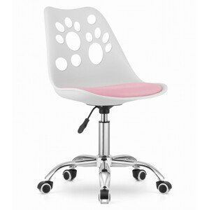 Otočná stolička PRINT - bielo/ružová