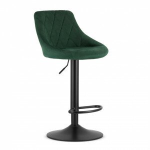Barová stolička KAST zamatová zelená / čierna