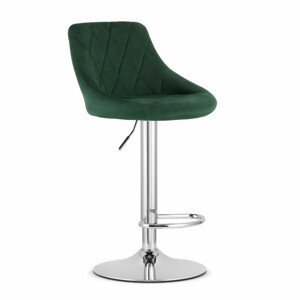 Barová stolička KAST zamatová zelená / chrómová