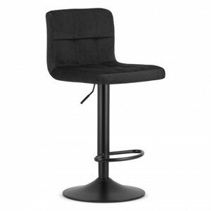 Barová stolička PROT zamat -  čierna (noha čierna)