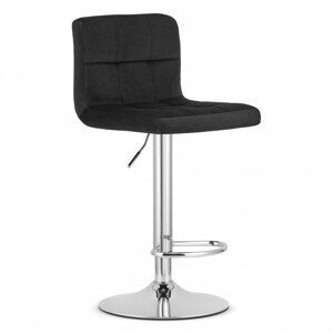Barová stolička PROT zamat -  čierna (noha chrómová)