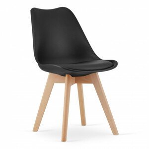 Jedálenská stolička MARK - čierna (hnedé nohy)
