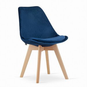 Jedálenská stolička NORI modrá (hnedé nohy)