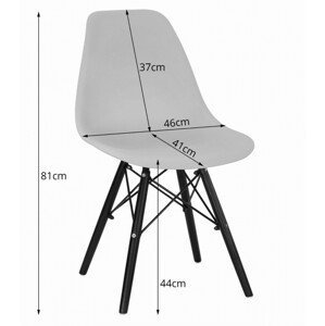 Jedálenská stolička OSAKA sivá (čierne nohy)
