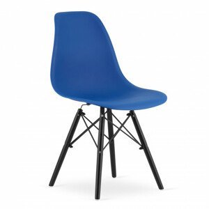 Jedálenská stolička OSAKA modrá (čierne nohy)