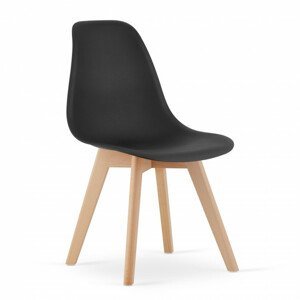 Jedálenská stolička KITO čierna (hnedé nohy)